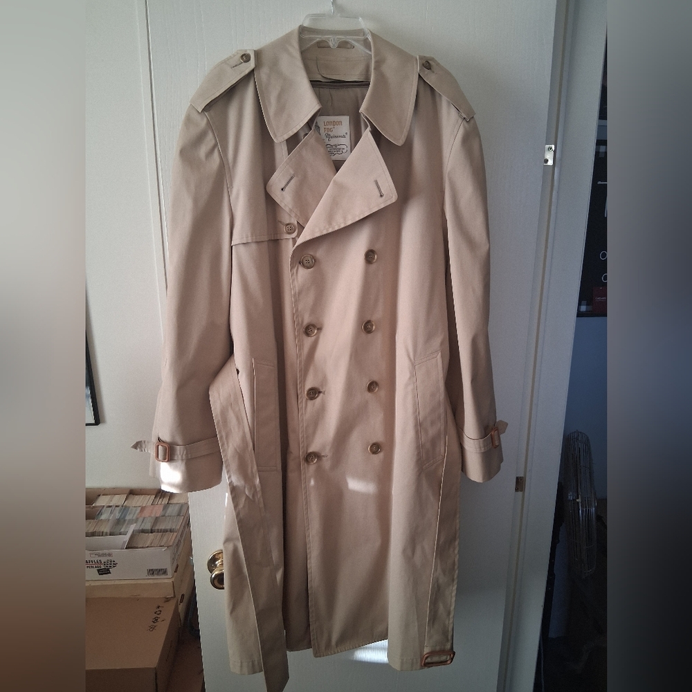 London Fog Beige Double-Breasted Trench Coat